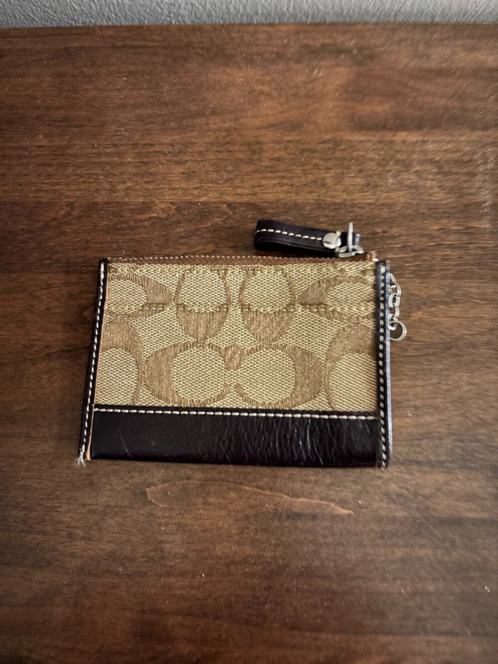 Coach Choco Brown keychain ID card holder
